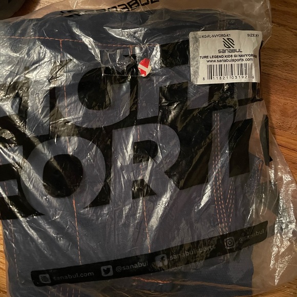 SANABUL Brand new Navy/Orange BJJ For kids size K1 - Picture 2 of 2